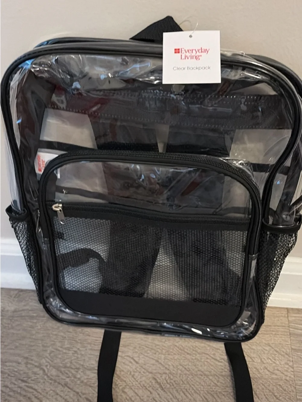 Everyday Living Clear Backpack in Black Trim